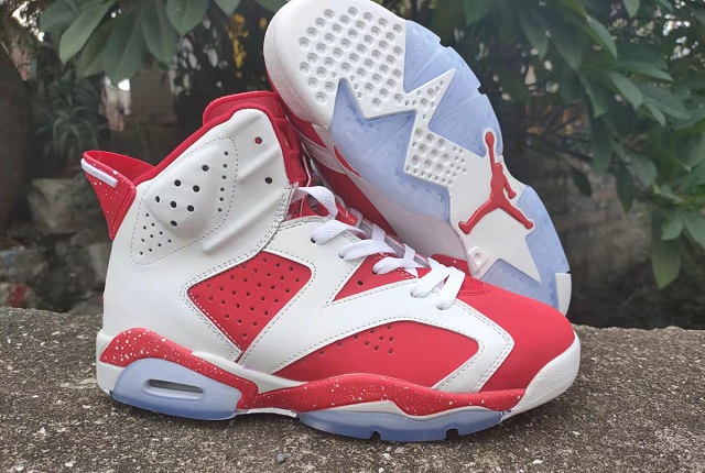 Women Air Jordan Shoes 6 Red White